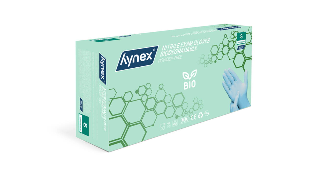 Handschoen Hynex nitril Bio S blauw 3.5gr 100 stuks