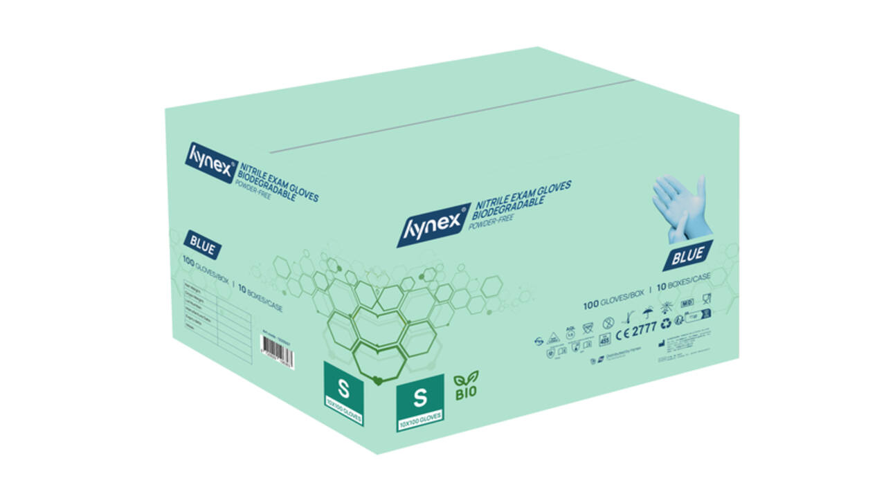 Handschoen Hynex nitril Bio S blauw 3.5gr 100 stuks