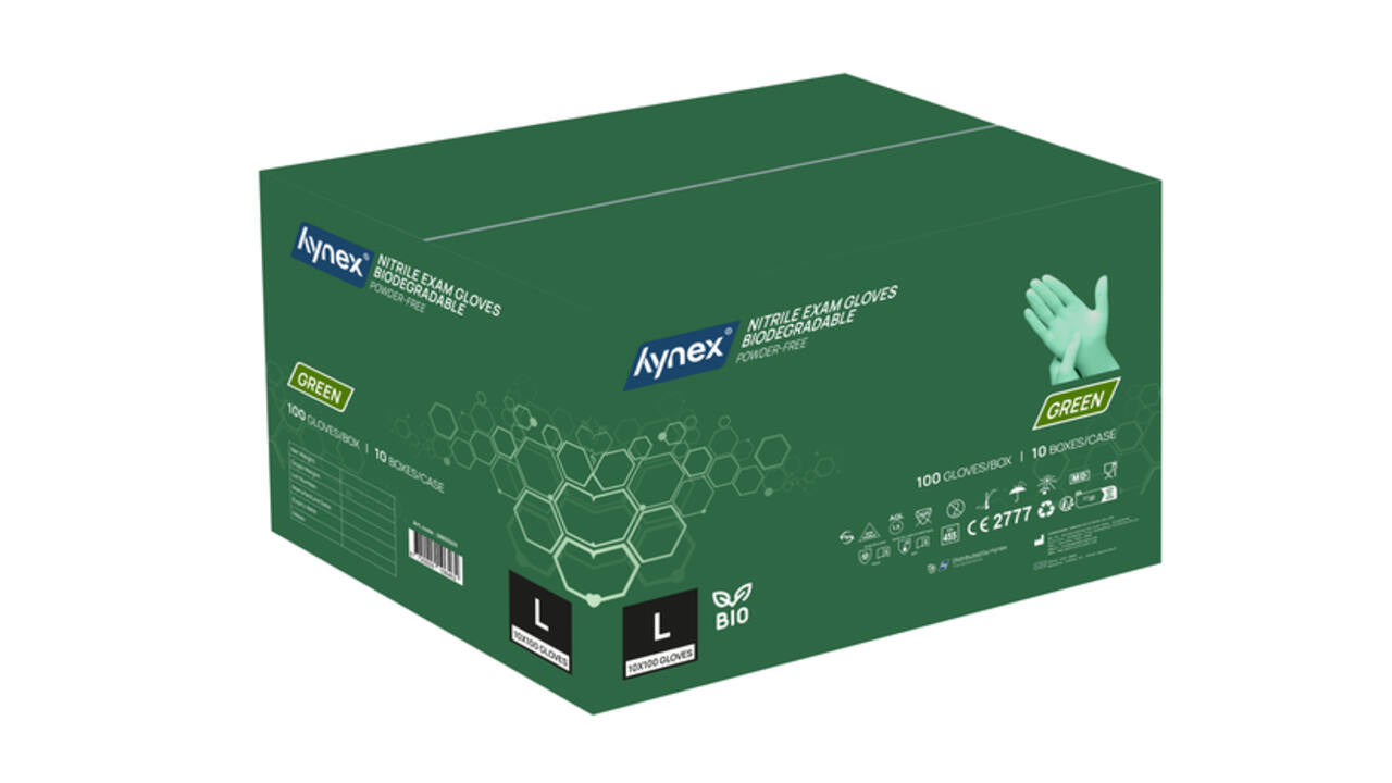 Handschoen Hynex nitril Bio L groen 3.5gr 100 stuks