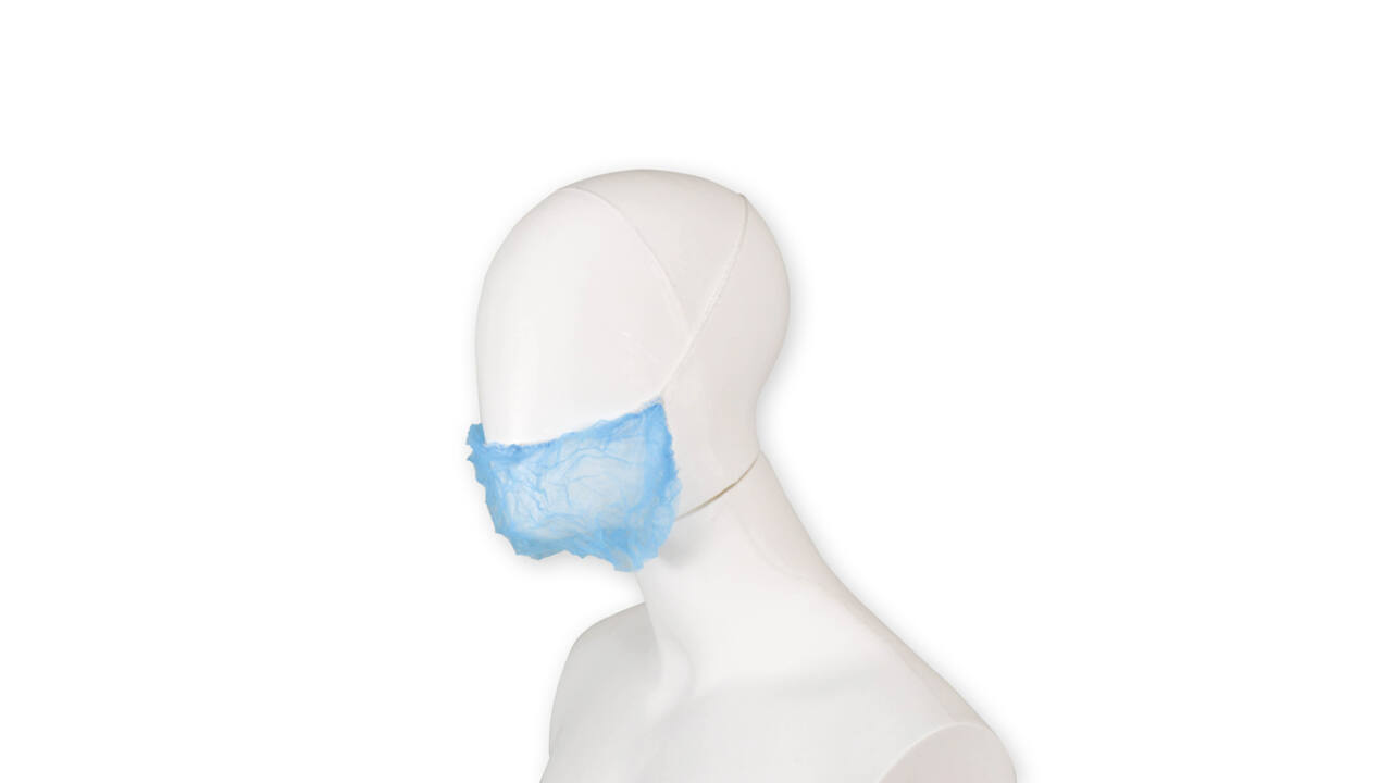 Baardnet Hynex non-woven blauw pp 100 stuks