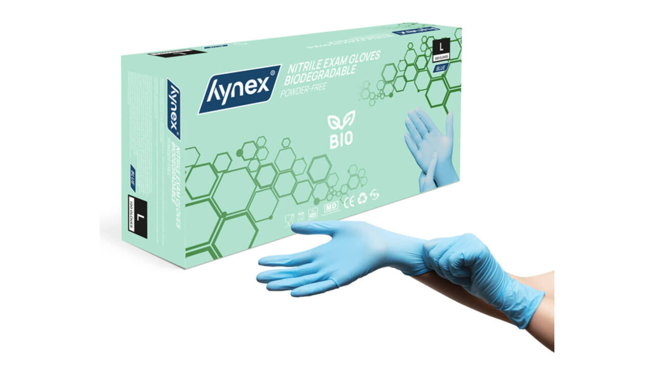 Handschoen Hynex nitril Bio L blauw 3.5gr 100 stuks