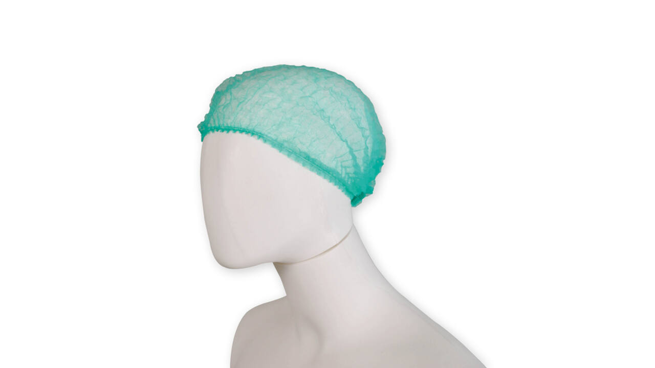 Haarnet Hynex clip non-woven groen pp 100 stuks
