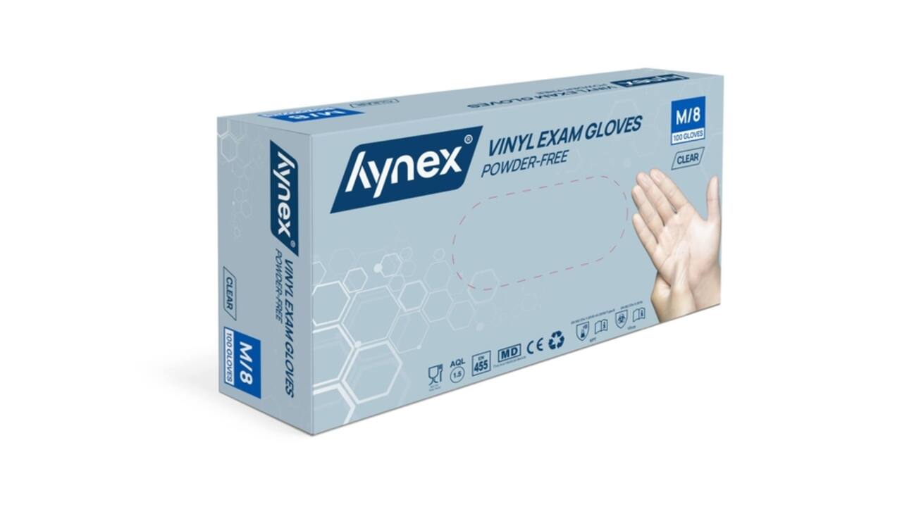 Handschoen Hynex vinyl M transparant 4.5gr 100 stuks