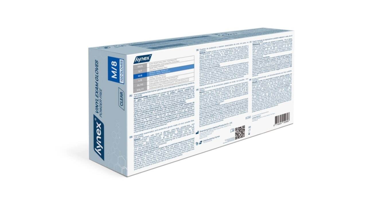 Handschoen Hynex vinyl M transparant 4.5gr 100 stuks