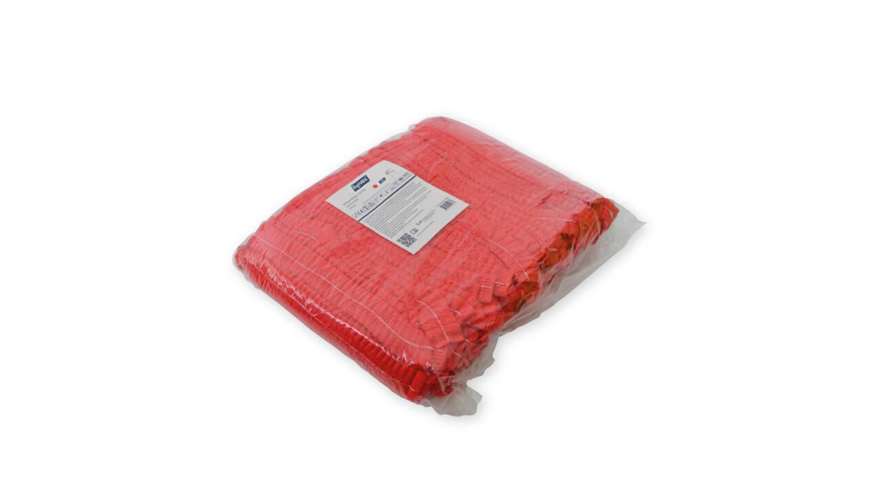 Haarnet Hynex clip non-woven rood pp 100 stuks