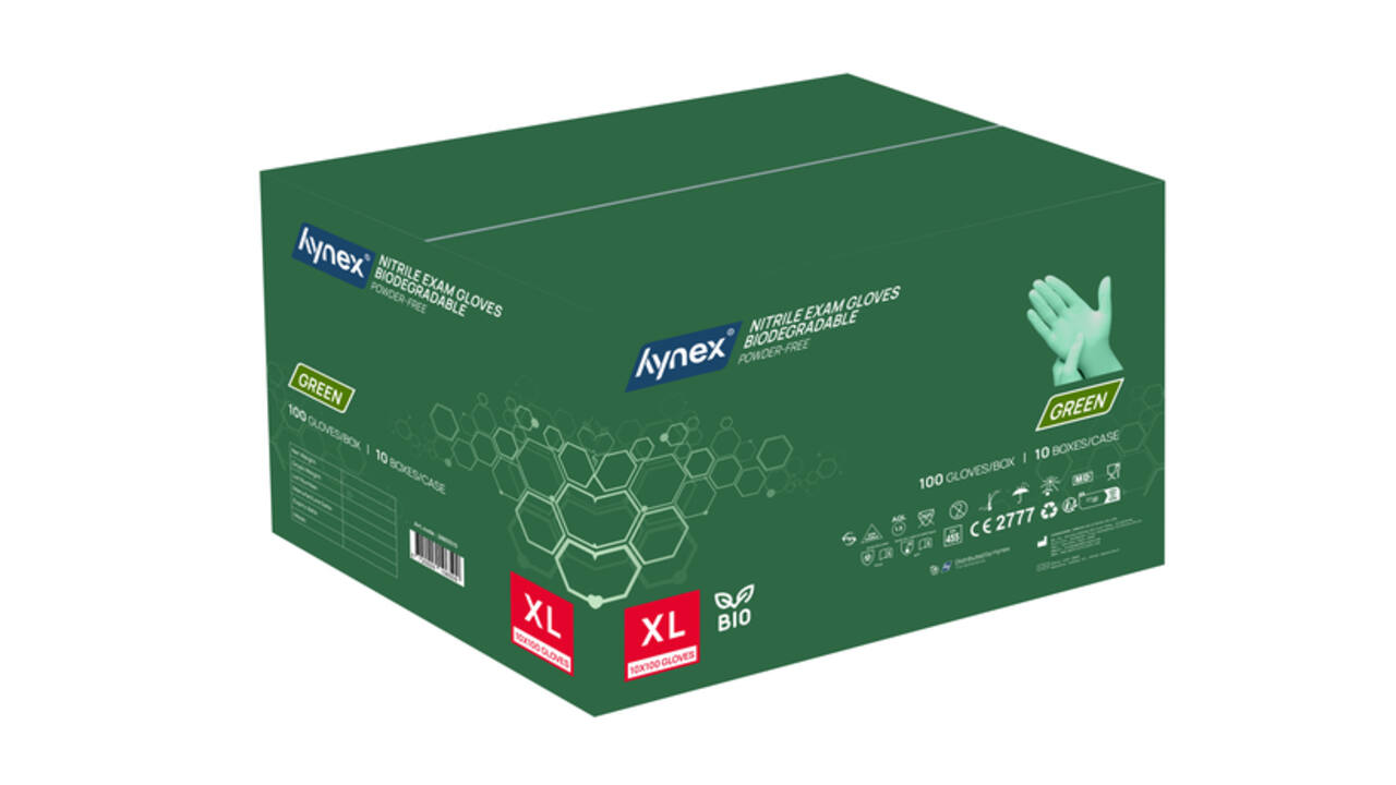 Handschoen Hynex nitril Bio XL groen 3.5gr 100 stuks