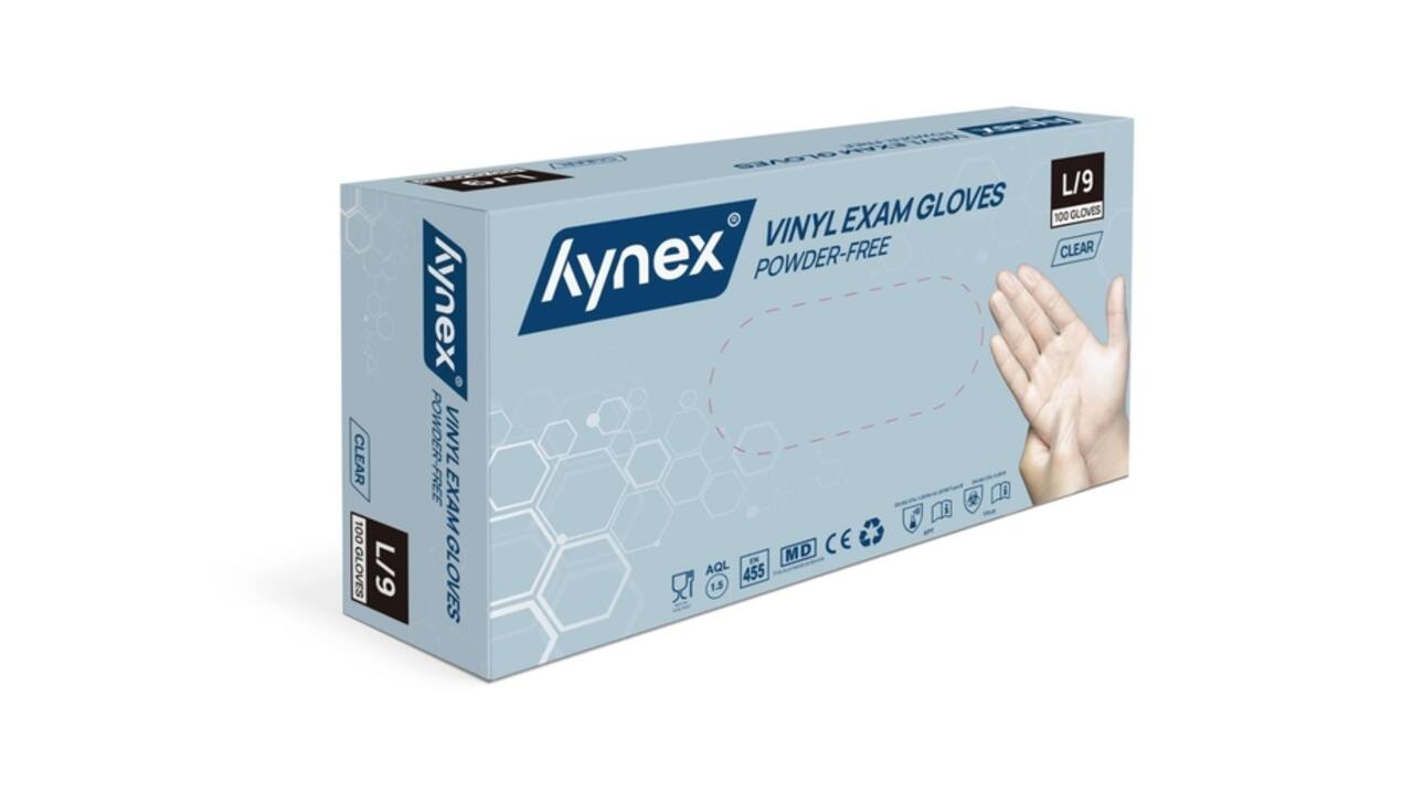 Handschoen Hynex vinyl L transparant 4.5gr 100 stuks