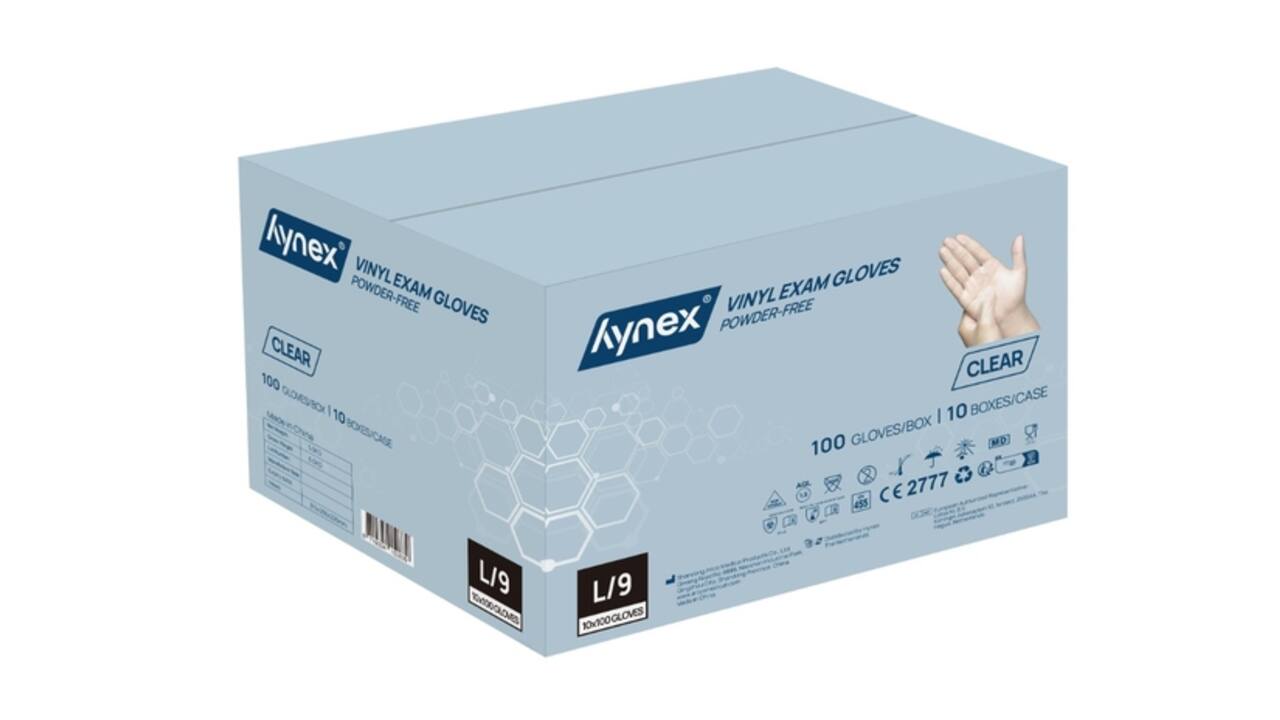 Handschoen Hynex vinyl L transparant 4.5gr 100 stuks