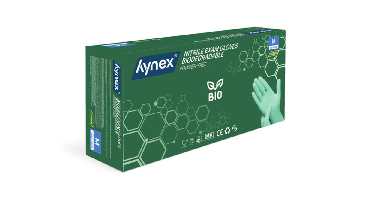 Handschoen Hynex nitril Bio M groen 3.5gr100 stuks
