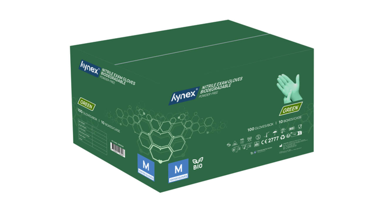 Handschoen Hynex nitril Bio M groen 3.5gr100 stuks