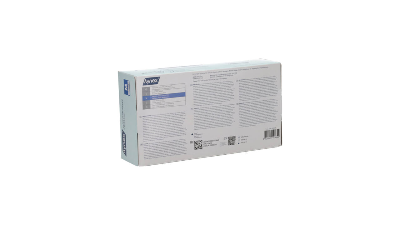 Handschoen Hynex latex M wit 5gr 100 stuks