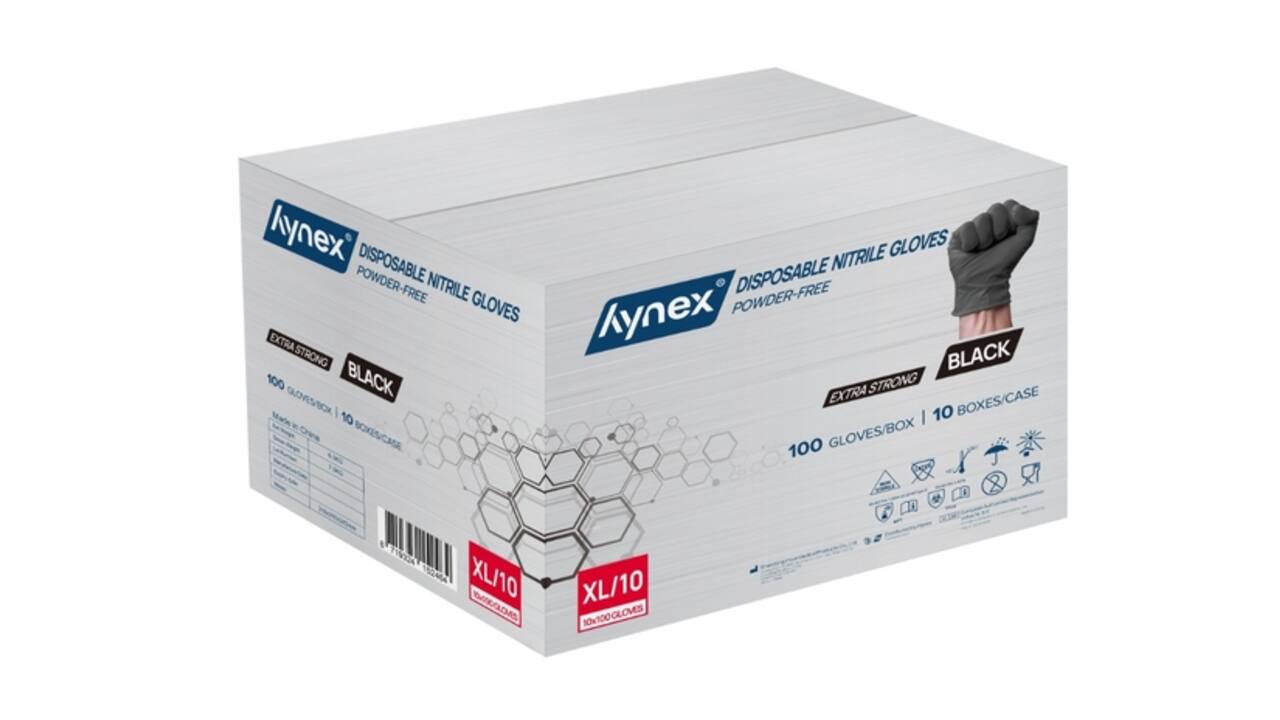 Handschoen Hynex nitril XL zwart 5gr extra sterk 100 stuks