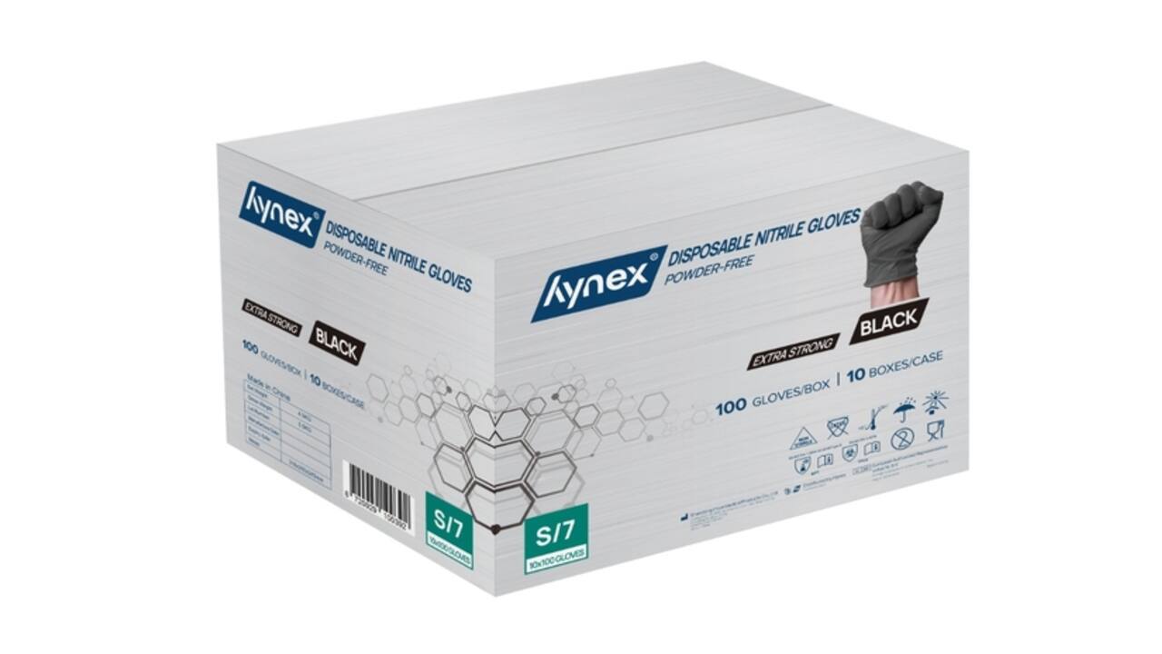 Handschoen Hynex nitril S zwart 5gr extra sterk 100 stuks