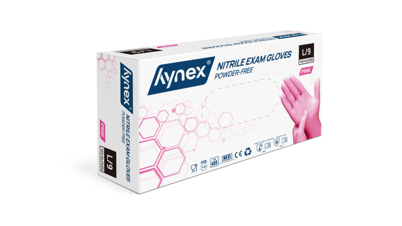 Handschoen Hynex nitril L roze 3.5gr 100 stuks