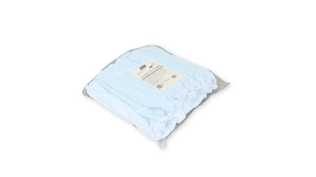 Haarnet Hynex clip non-woven wit pp 100 stuks