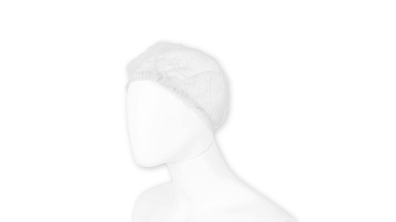Haarnet Hynex clip non-woven wit pp 100 stuks