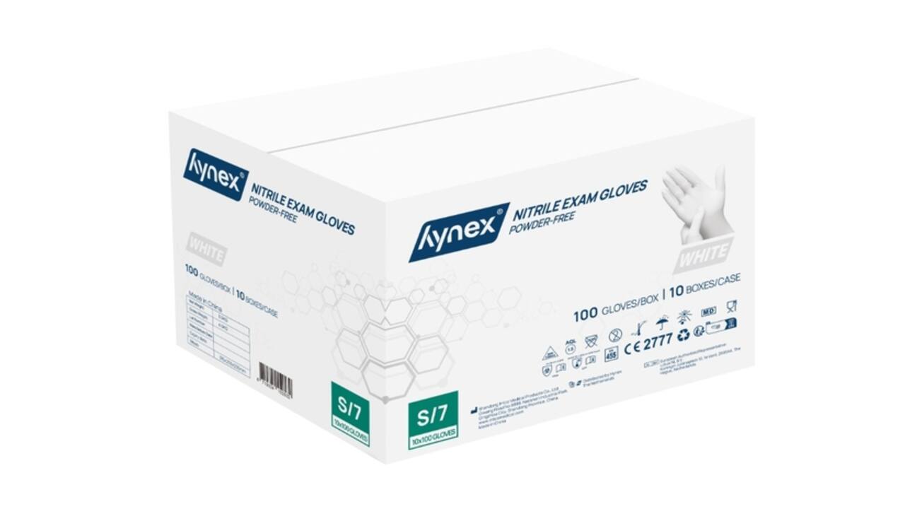 Handschoen Hynex nitril S wit 3.5gr 100 stuks
