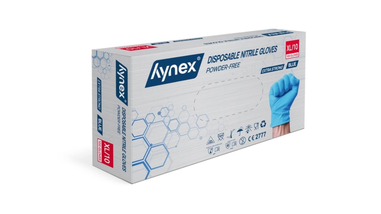 Handschoen Hynex nitril XL blauw 5gr extra sterk 100 stuks