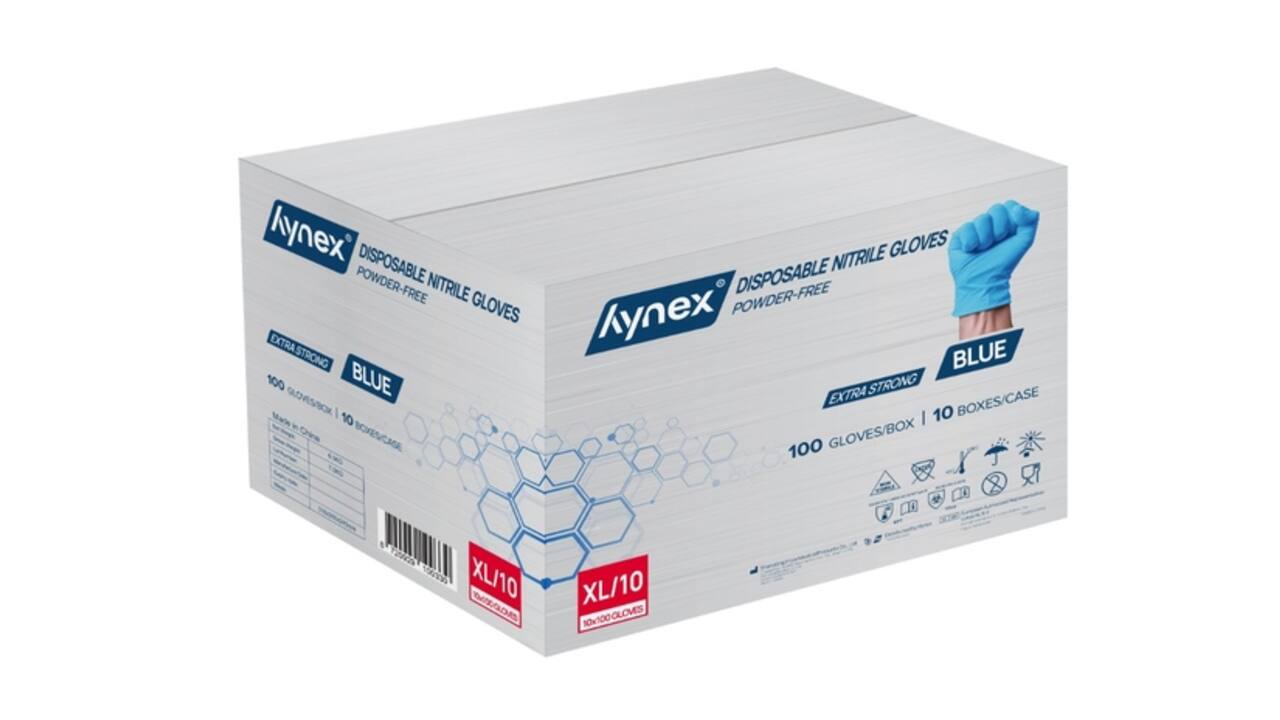Handschoen Hynex nitril XL blauw 5gr extra sterk 100 stuks