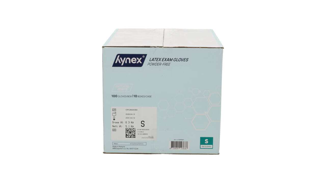 Handschoen Hynex latex S wit 5gr 100 stuks