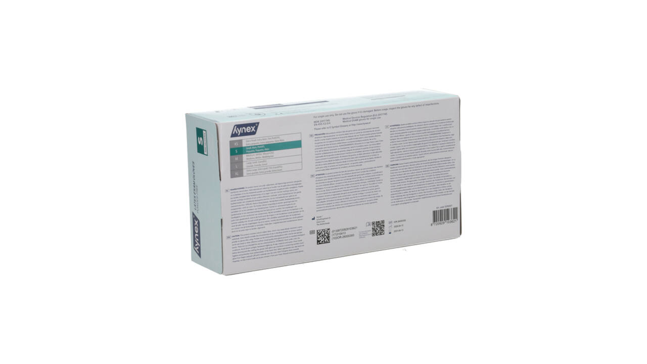 Handschoen Hynex latex S wit 5gr 100 stuks