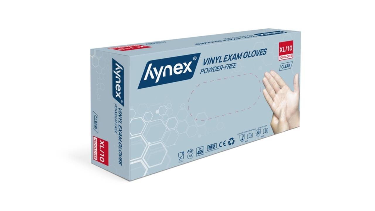 Handschoen Hynex vinyl XL transparant 4.5gr 100 stuks
