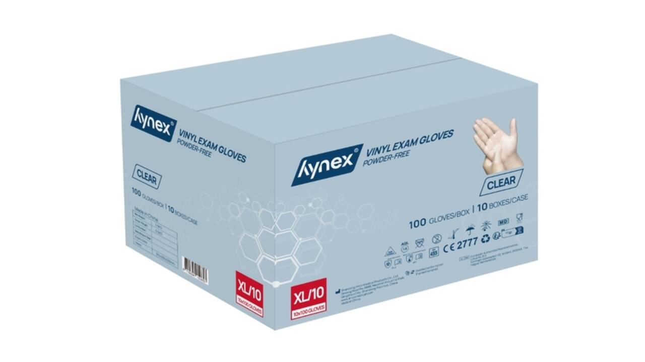 Handschoen Hynex vinyl XL transparant 4.5gr 100 stuks