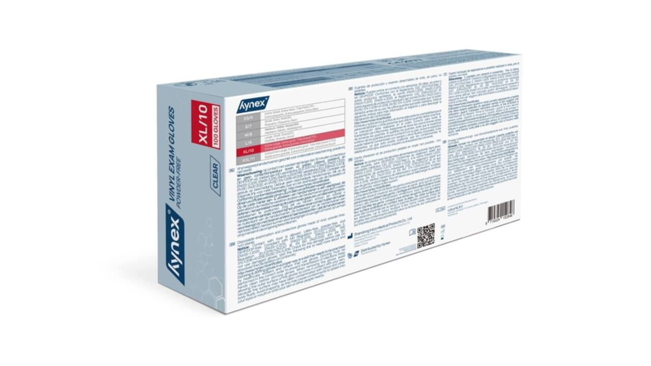 Handschoen Hynex vinyl XL transparant 4.5gr 100 stuks