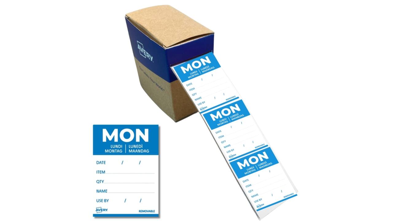 Etiket Avery HACCP maandag-blauw 40x56mm 500 stuks