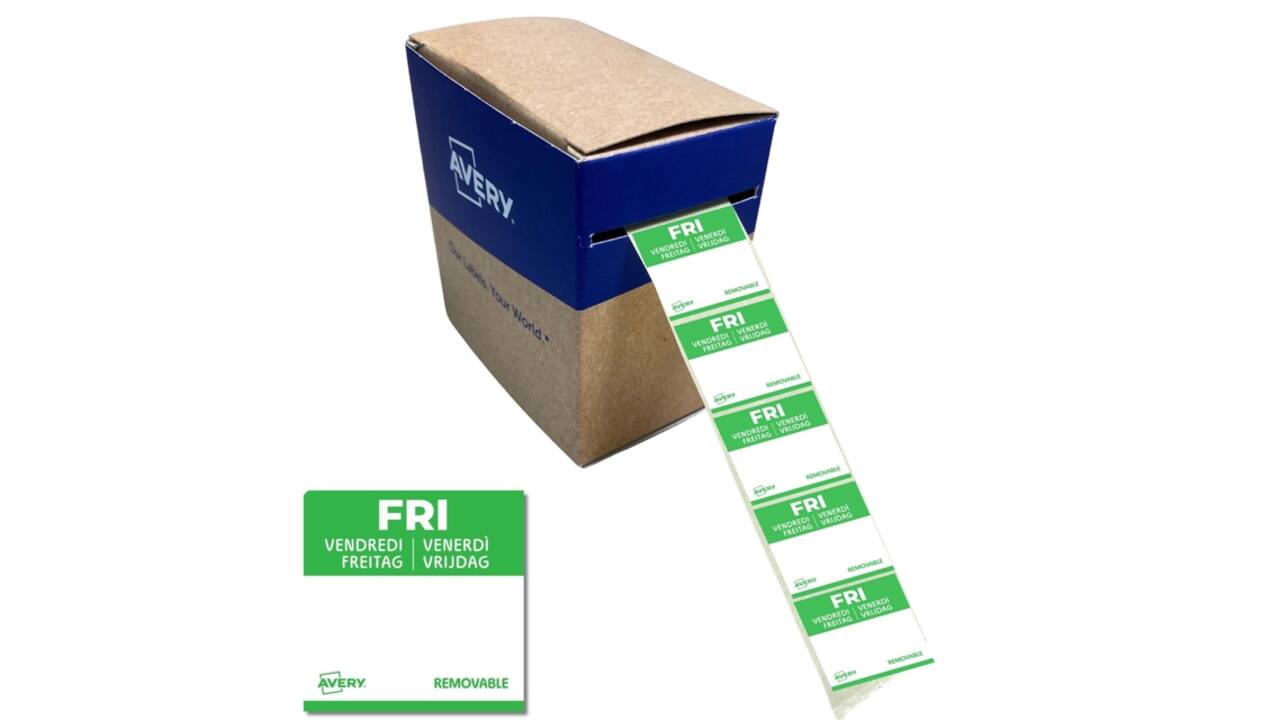 Etiket Avery HACCP vrijdag-groen 25x25mm 1000 stuks