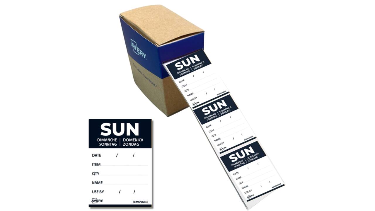 Etiket Avery HACCP zondag-zwart 40x56mm 500 stuks