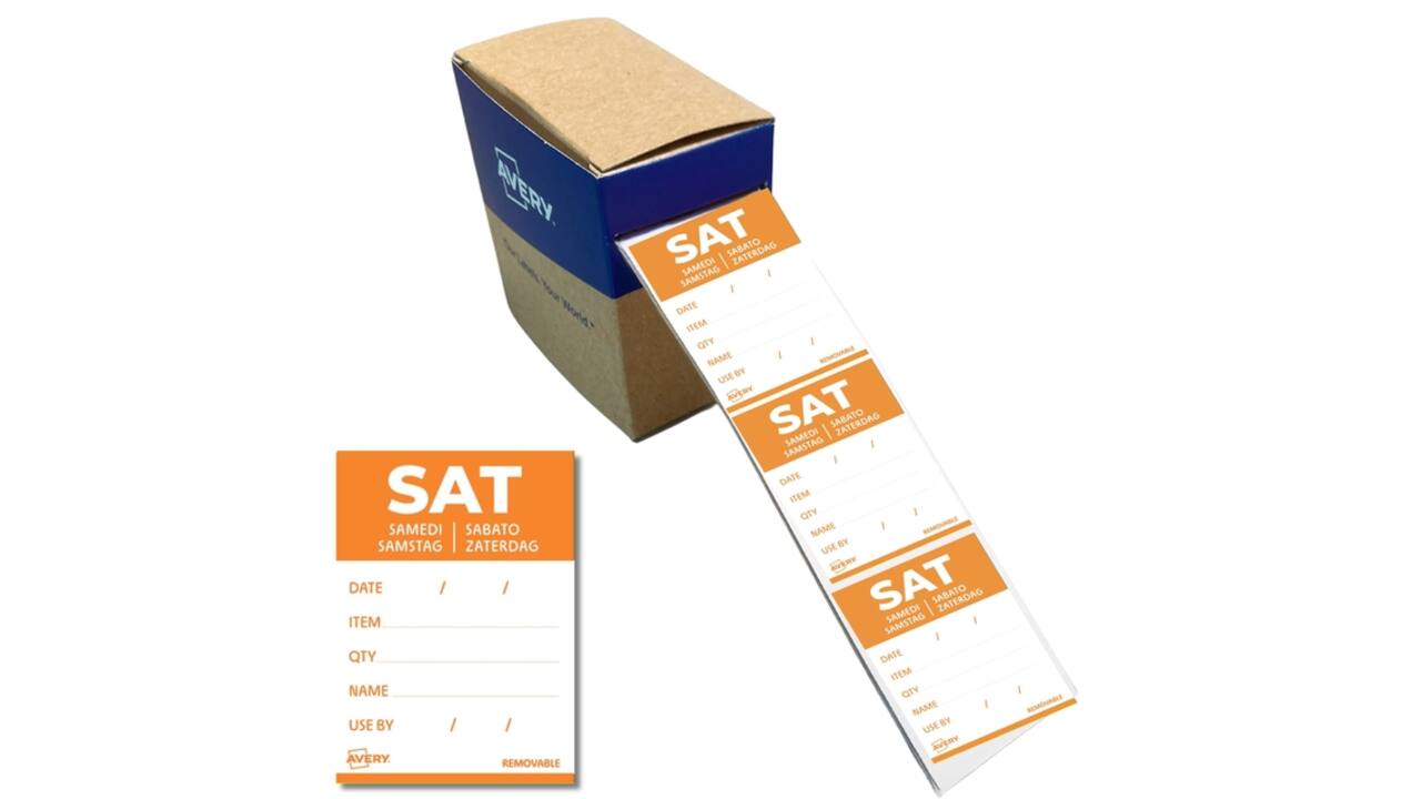 Etiket Avery HACCP zaterdag-oranje 40x56mm 500 stuks