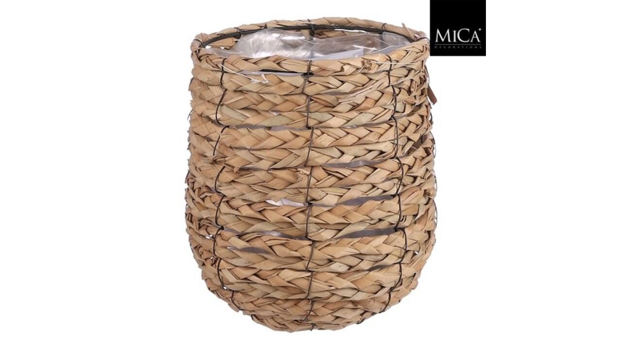 Plantenmand Mica Avalon zeegras rond 21x18cm lichtbruin