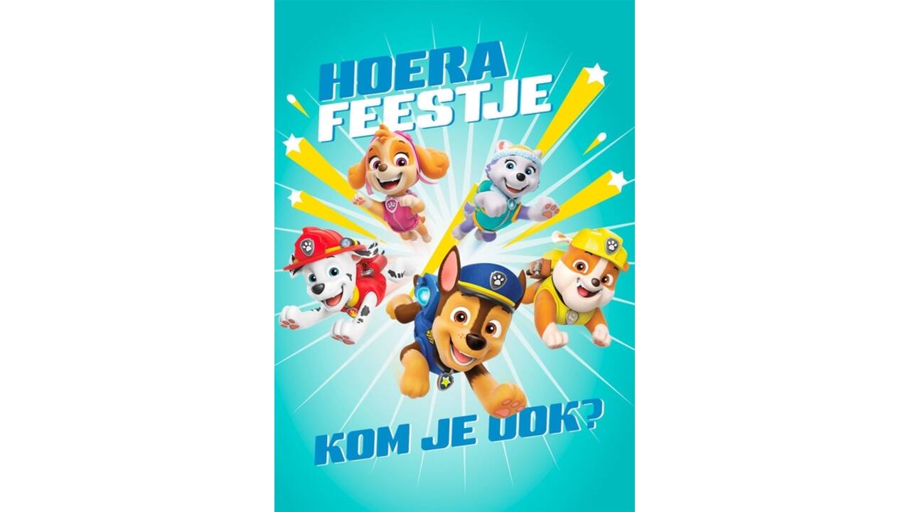 Wenskaart Hallmark uitnodiging Paw Patrol pak à 6 stuks