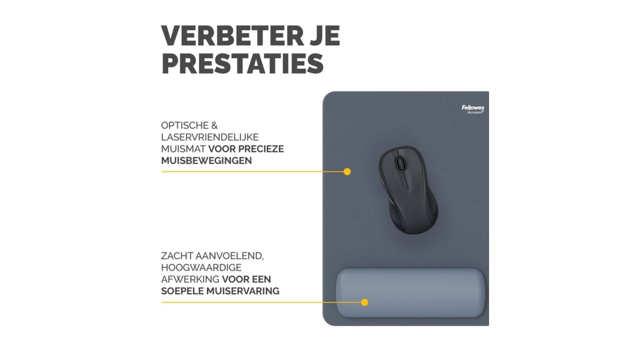 Muismat met polssteun Fellowes Breyta XL blauw