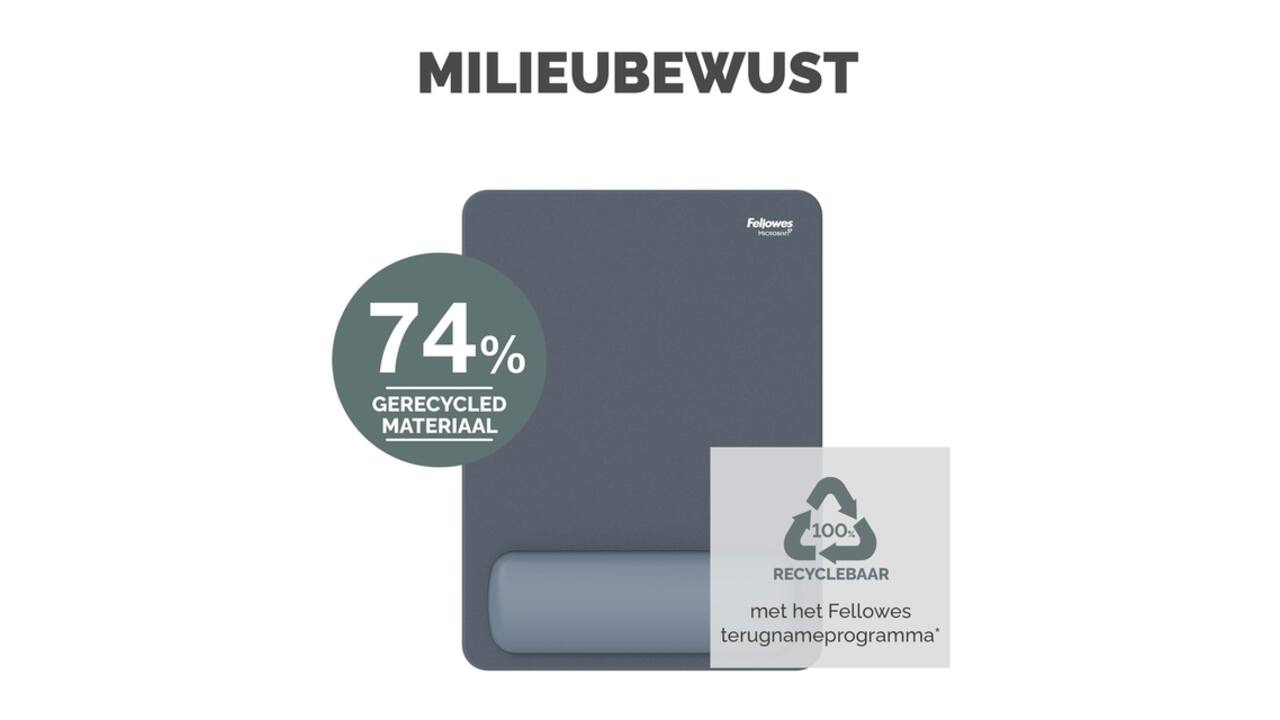 Muismat met polssteun Fellowes Breyta XL blauw