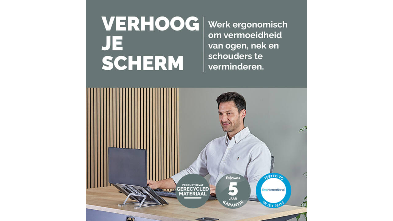 Laptopstandaard Fellowes Alumia zilver