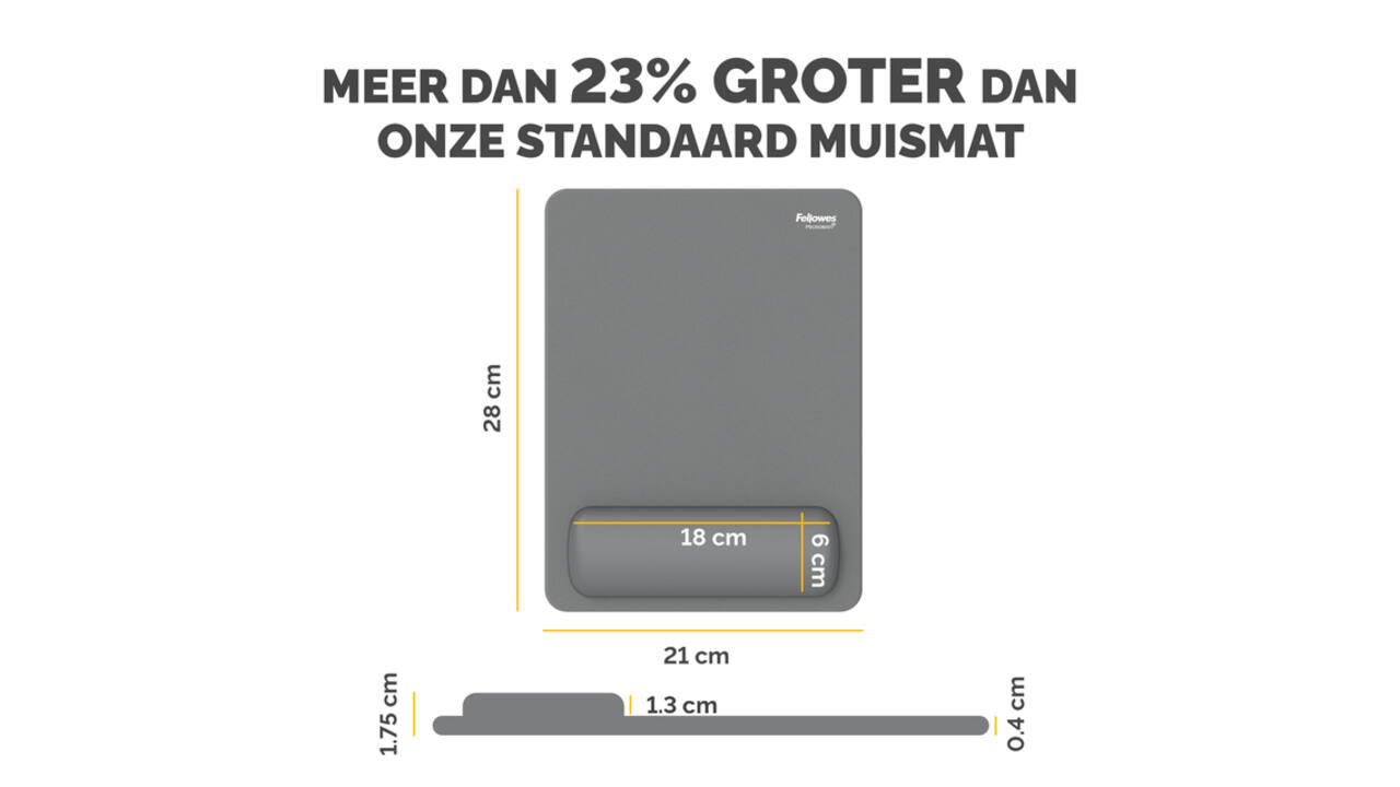 Muismat met polssteun Fellowes Breyta XL grijs