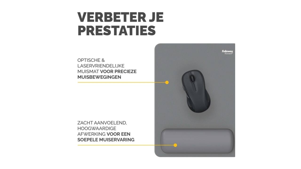 Muismat met polssteun Fellowes Breyta XL grijs