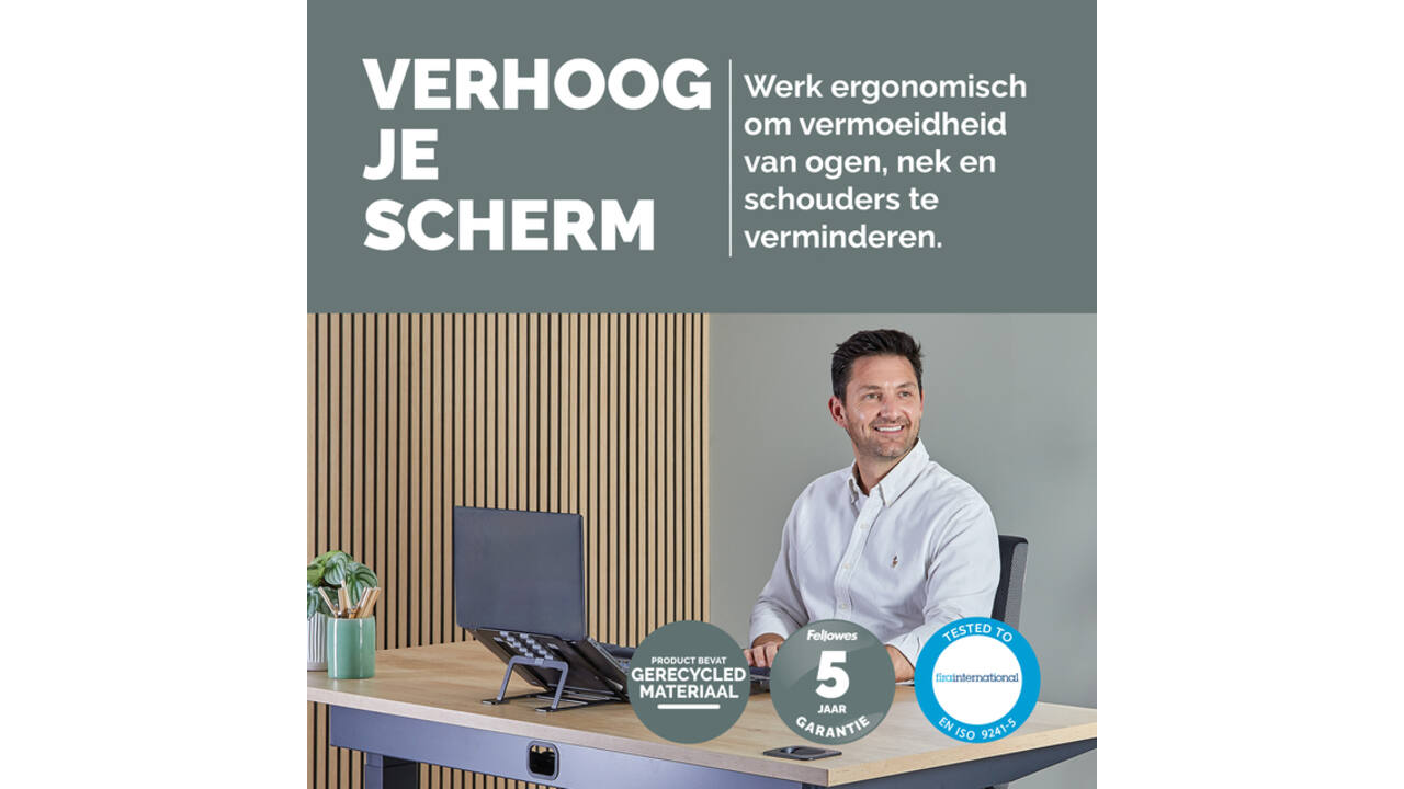 Laptopstandaard Fellowes Alumia zwart