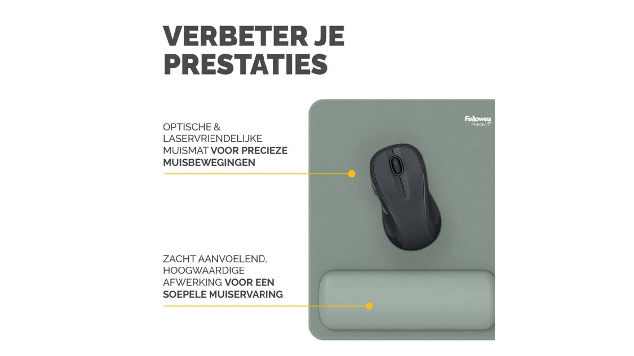 Muismat met polssteun Fellowes Breyta saliegroen