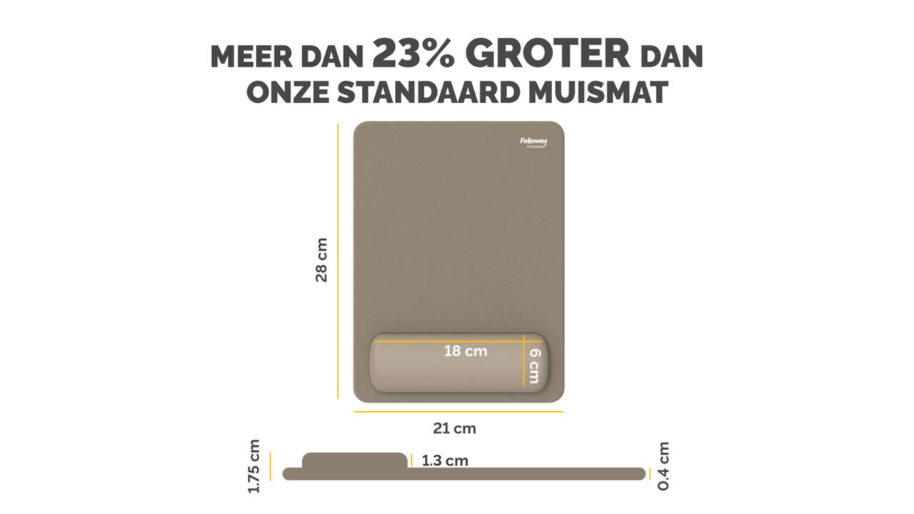 Muismat met polssteun Fellowes Breyta XL zand