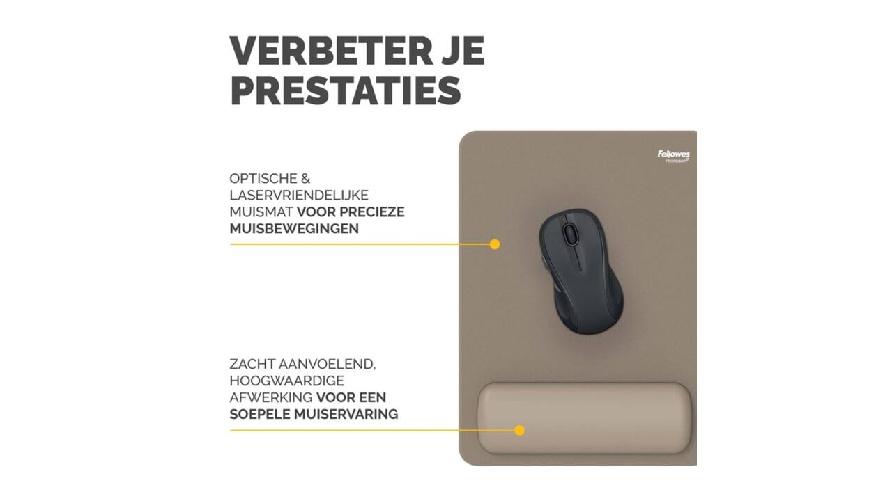 Muismat met polssteun Fellowes Breyta XL zand