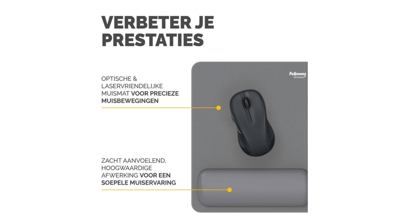 Muismat met polssteun Fellowes Breyta grijs