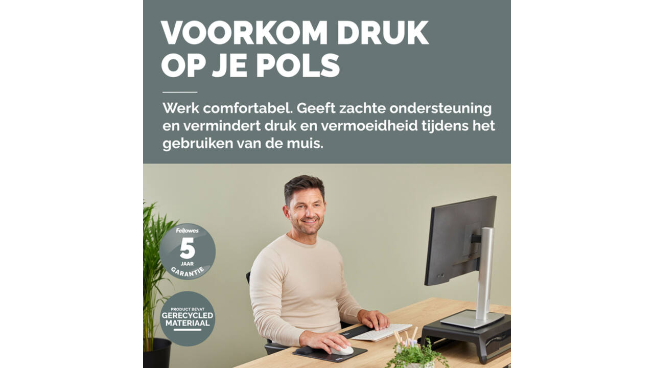 Polssteun Fellowes Breyta compact zwart