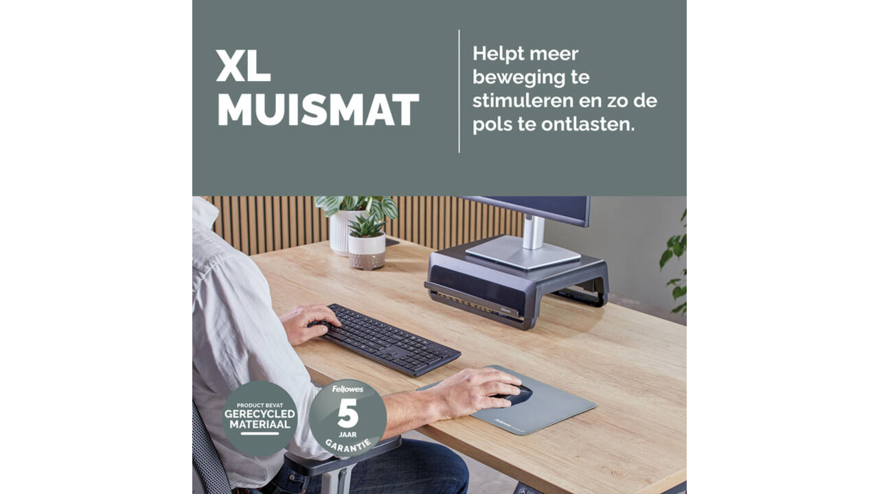 Muismat Fellowes Breyta XL blauw