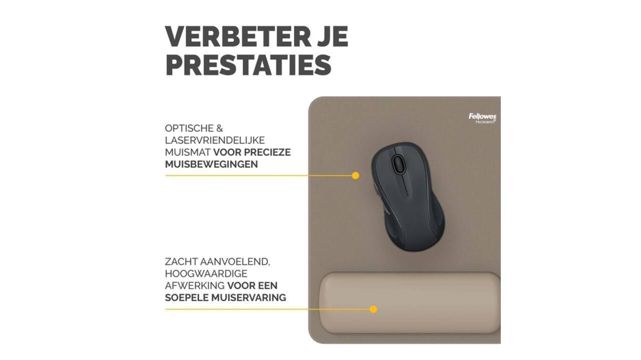 Muismat met polssteun Fellowes Breyta zand