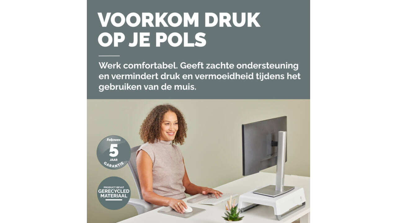 Muismat met polssteun Fellowes Breyta zand