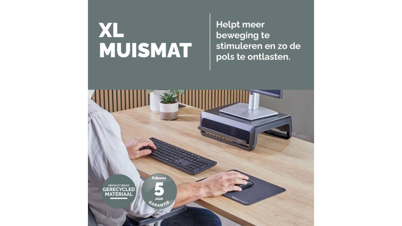 Muismat Fellowes Breyta XL zwart