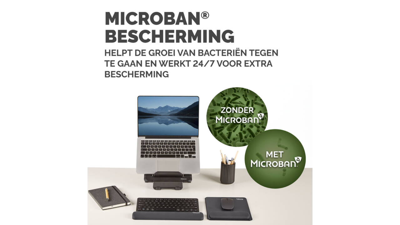 Muismat met polssteun Fellowes Breyta zwart